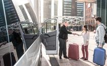 Airport driver picking up guests on arrival