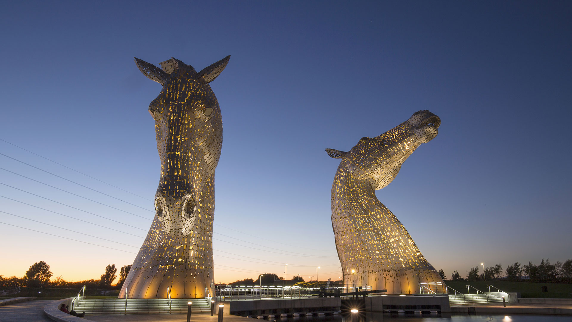 The Kelpies statues in Falkirk