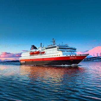 Hurtigruten under the sunlight