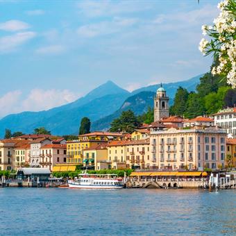 Lakeside view of the Italian town of Bellagio on Lake Como
