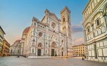 Famous marble-fronted church Santa Maria Novella Florence
