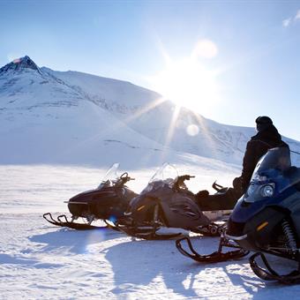 Snowmobiling in the Mountains of Norway