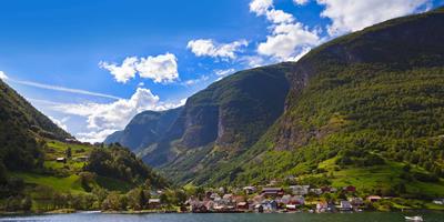 A small village in Naeroyfjord in Norway